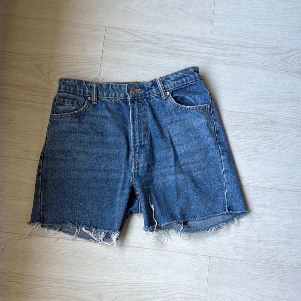 Bershka Light Blue Denim Shorts